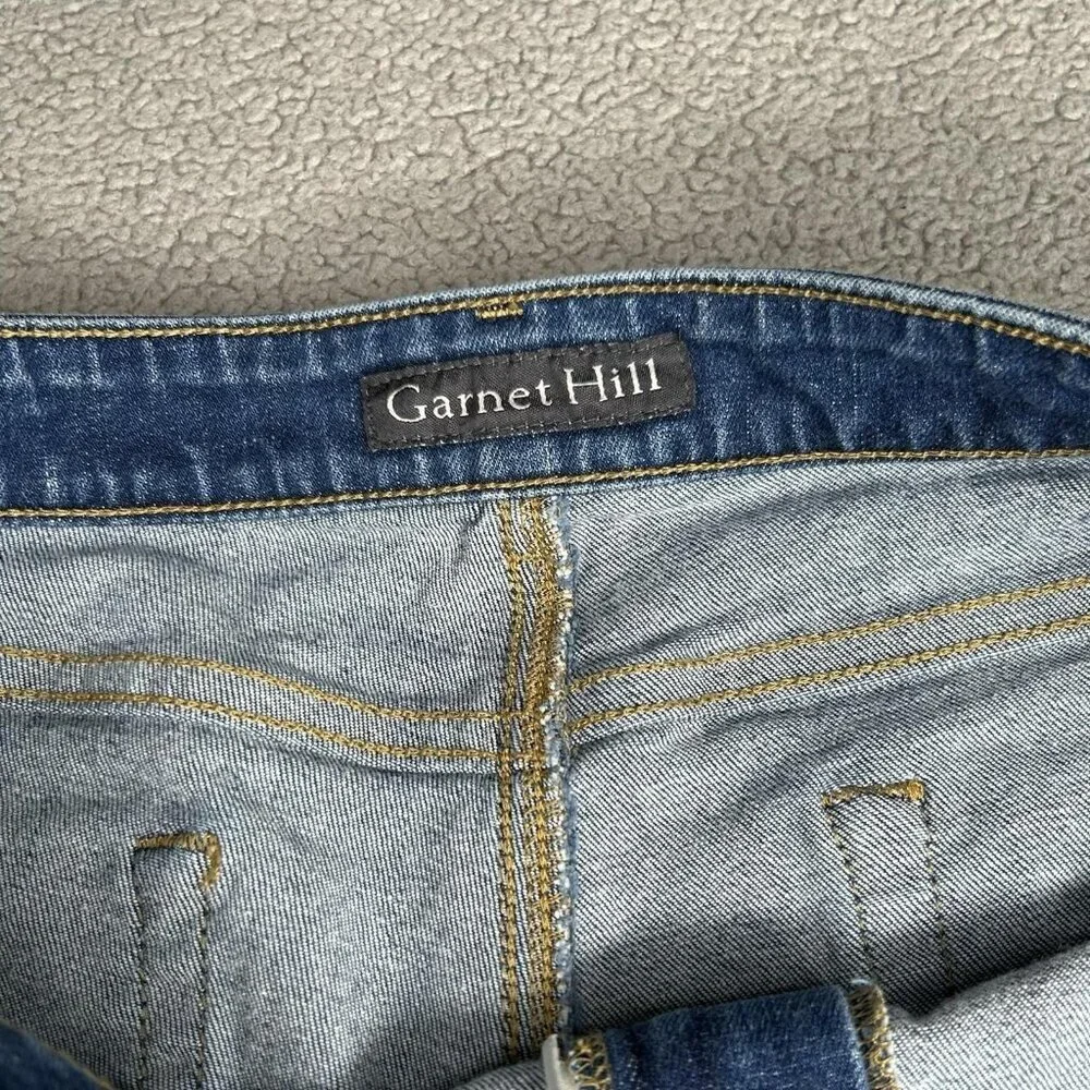 Garnet Hill Shorts Womens 30 Blue Denim Bermuda Casual Stretch Beach Classic